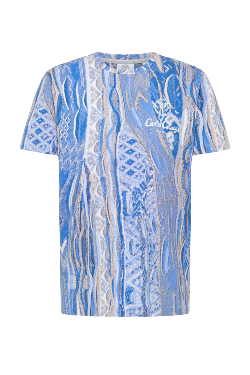 Carlo Colucci T-shirt C3447 L-blauw