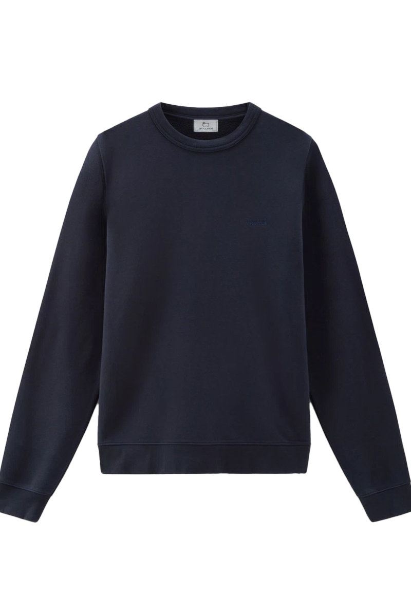 Woolrich Sweater Crew Neck Script D-blauw