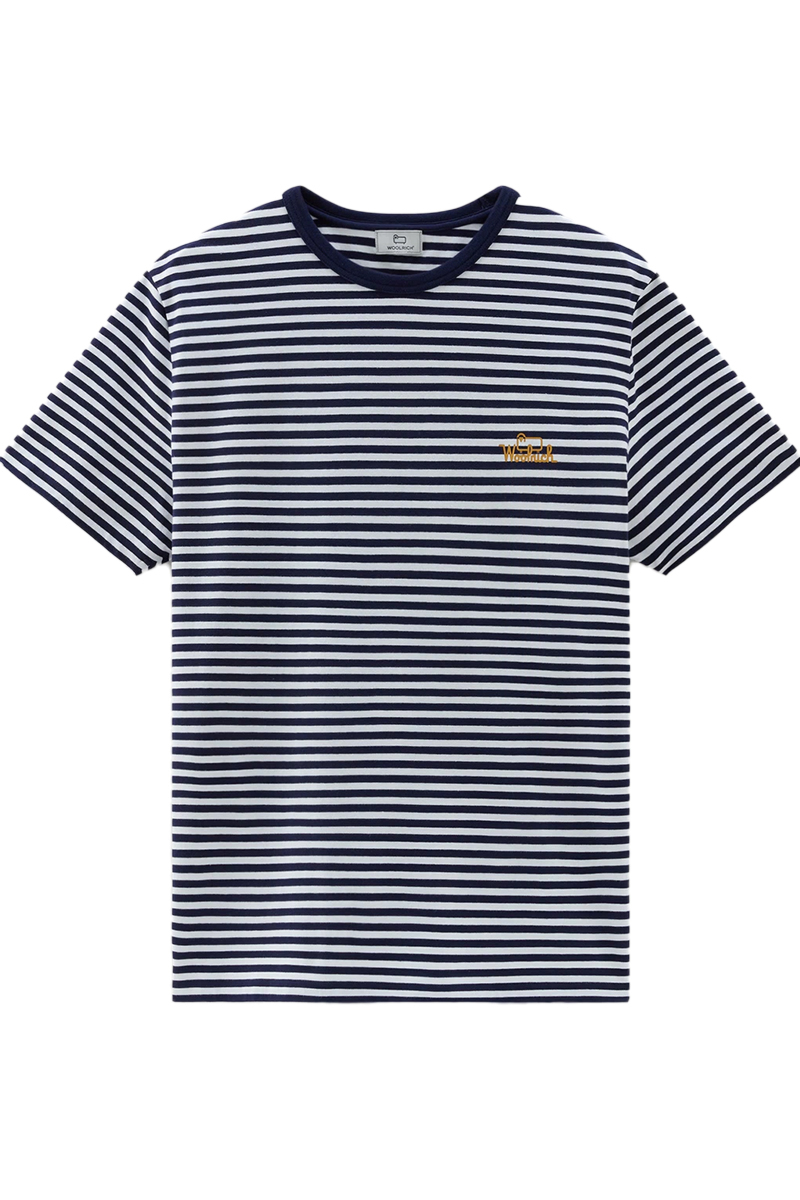 Woolrich T-shirt Striped Tee Blauw
