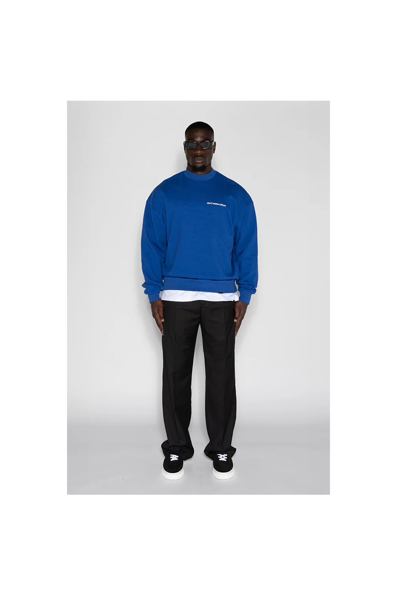 Don't Waste Culture Sweater Matt Blauw