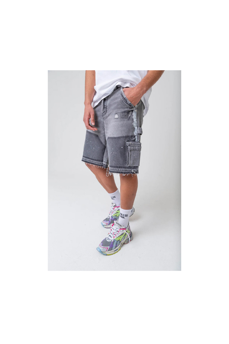 Fearless Blood Short Fb-denim Worker Short  Grijs