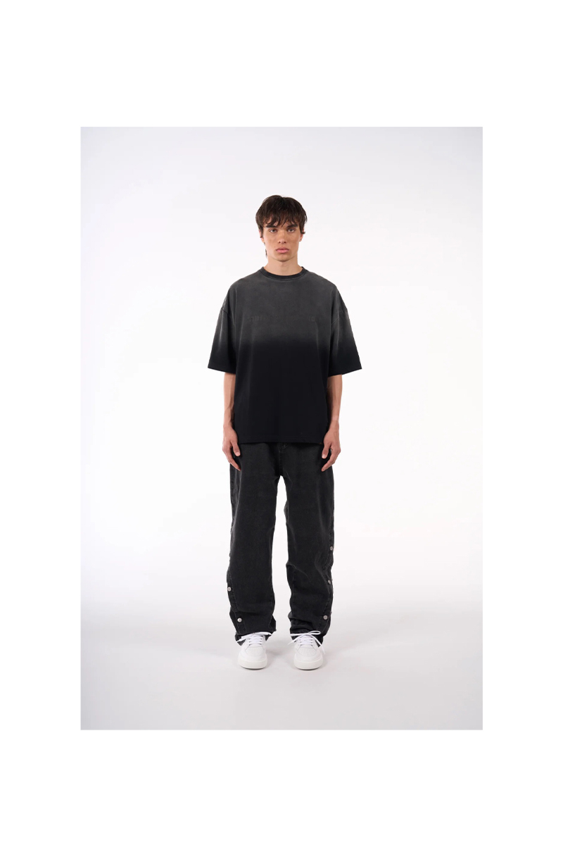 Don't Waste Culture Jeans Mason Button Panel Baggy Fit Jeans Grijs