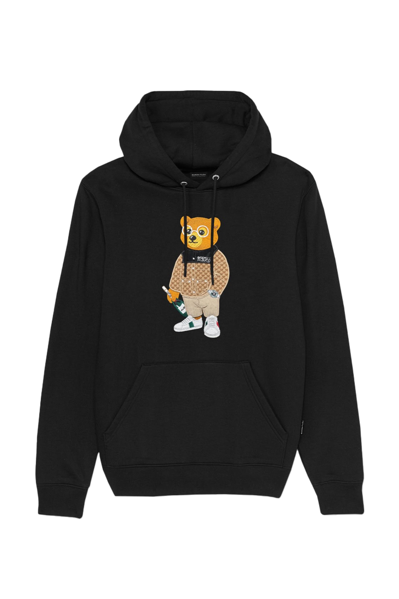 Baron Filou Sweater Hoodie Cxvi Embroidered Zwart
