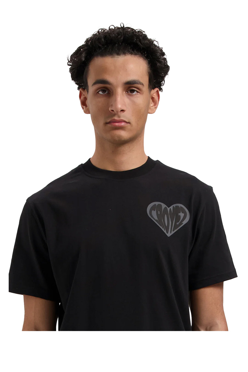 Croyez T-shirt Croyez Puffed Heart T-shirt Zwart
