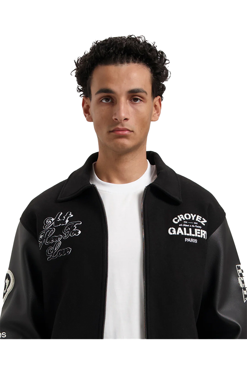 Croyez Jas Croyez Artwork Varsity Jacket Zwart