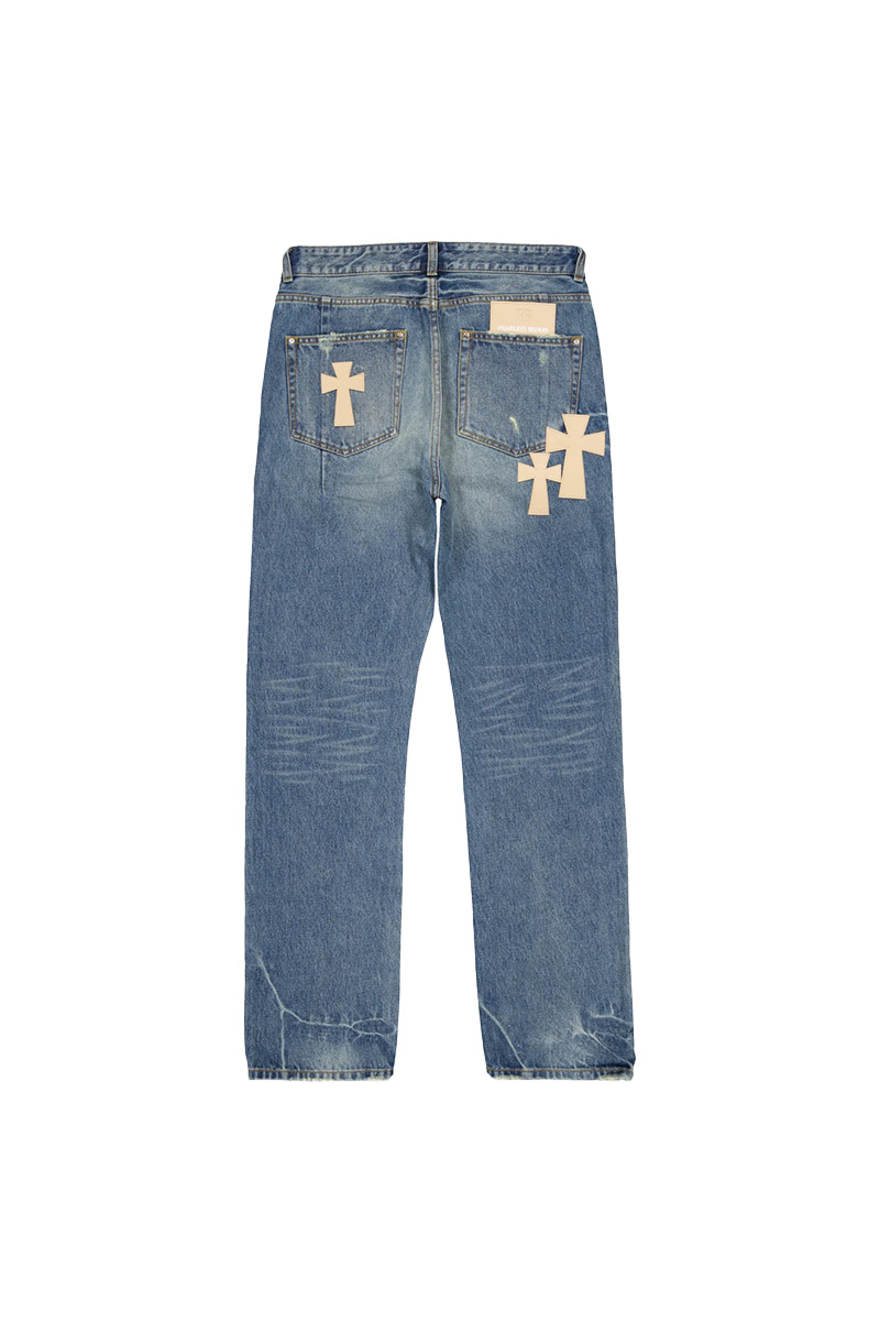 Fearless Blood Jeans Fb-straight-cross Blauw