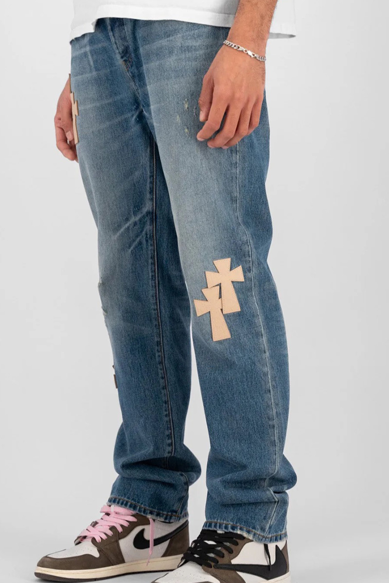 Fearless Blood Jeans Fb-straight-cross Blauw