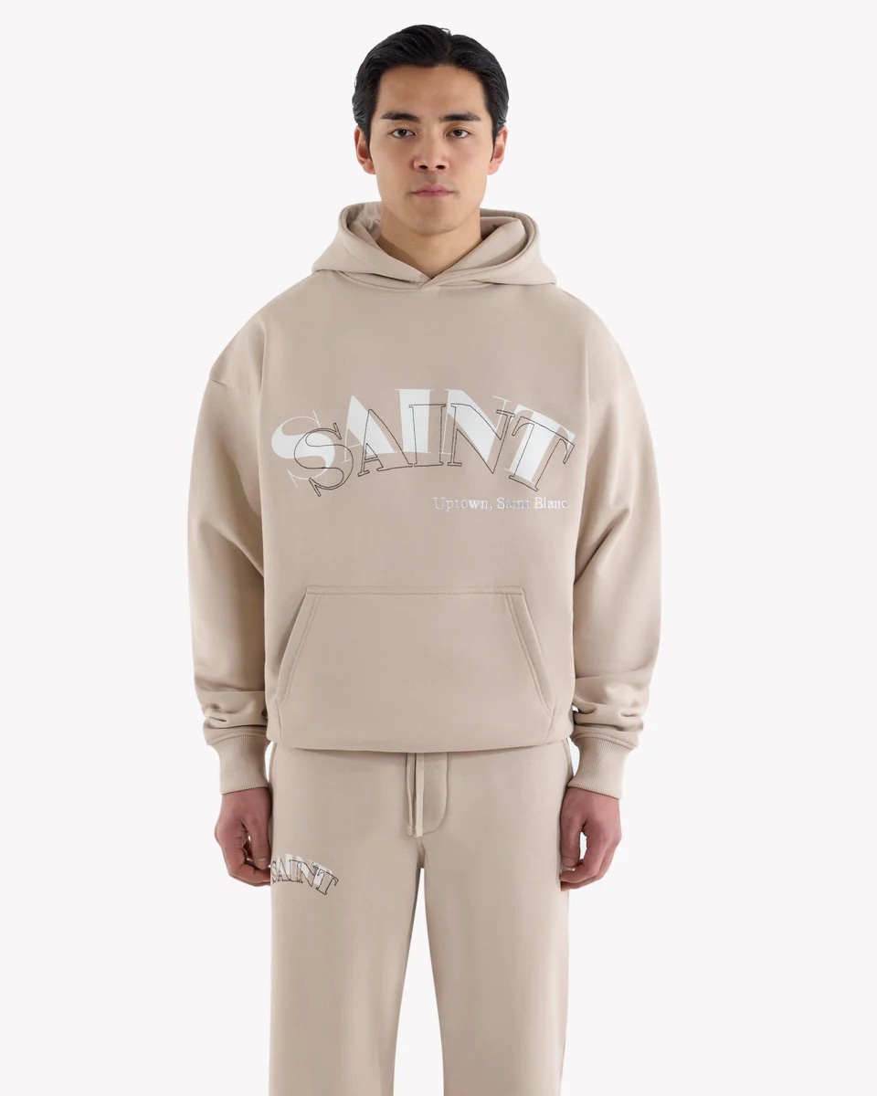 Saint Blanc Sweater Top Stitch Hoodie Grijs