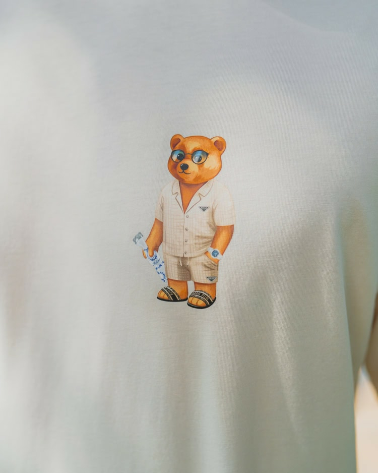 Baron Filou T-shirt Mykonos Crew Oversized Backprint Filou Wit