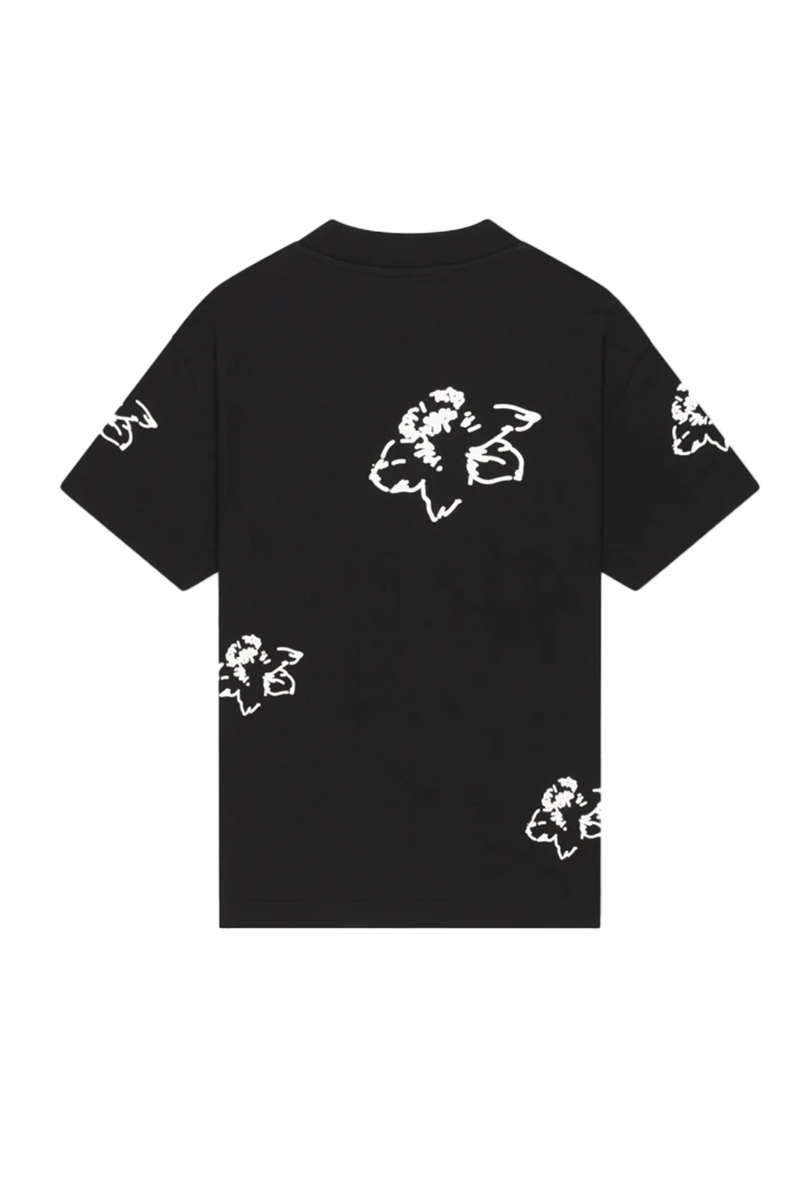 Croyez T-shirt Initial Flower T-shirt Zwart