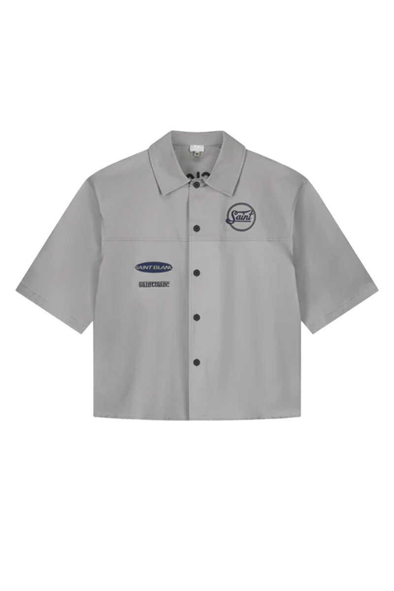 Saint Blanc Shirt Boxy Chain Overshirt Grijs