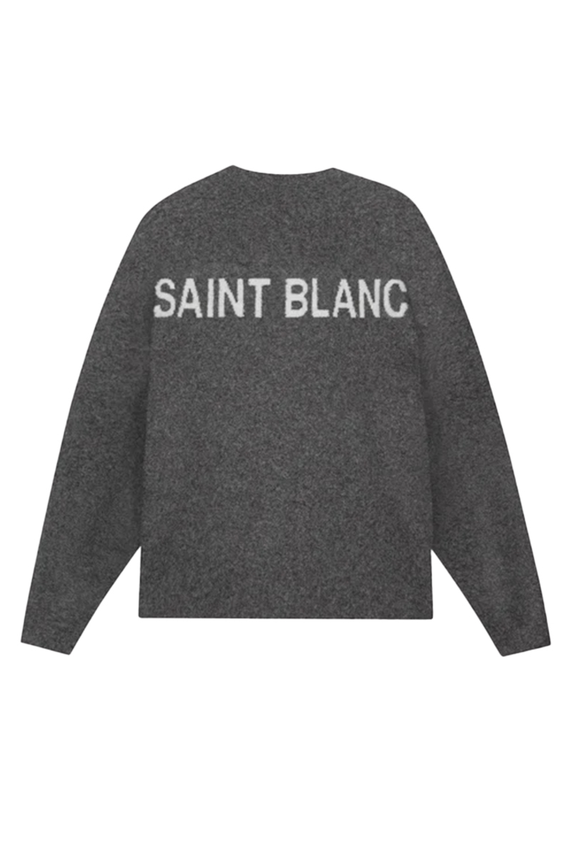 Saint Blanc Trui Classic Logo Alpaca D-grijs