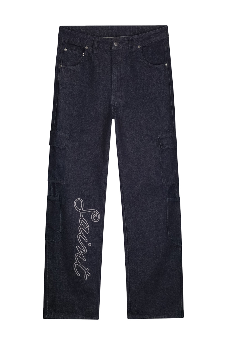 Saint Blanc Jeans Multi Pocket Script D-blauw