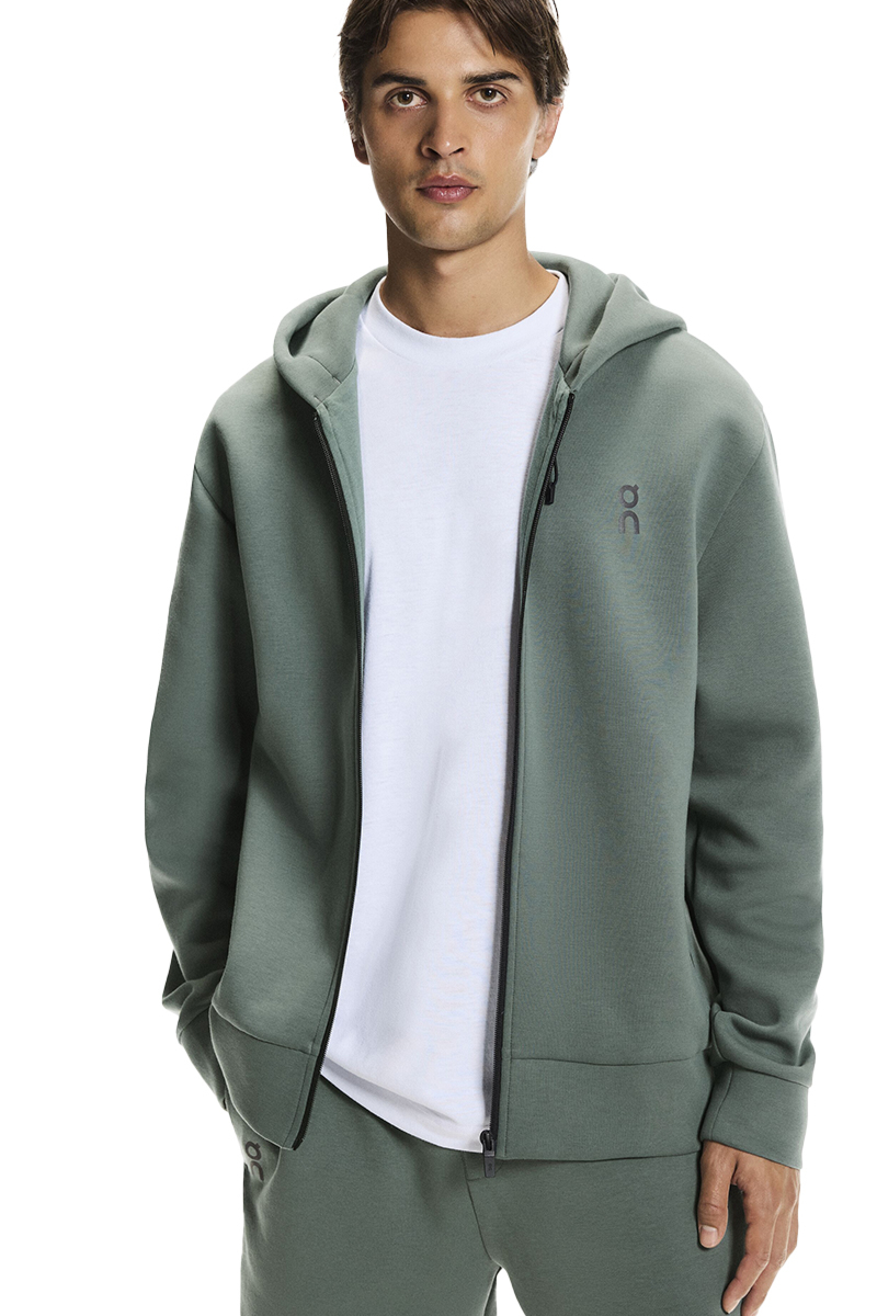 On Running Jogging Top Focus Tech Zip Hoodie Groen