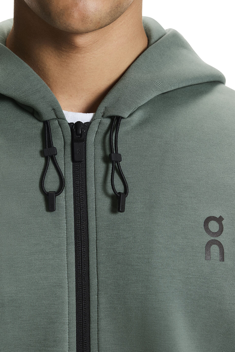 On Running Jogging Top Focus Tech Zip Hoodie Groen