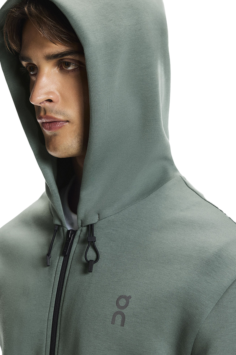 On Running Jogging Top Focus Tech Zip Hoodie Groen