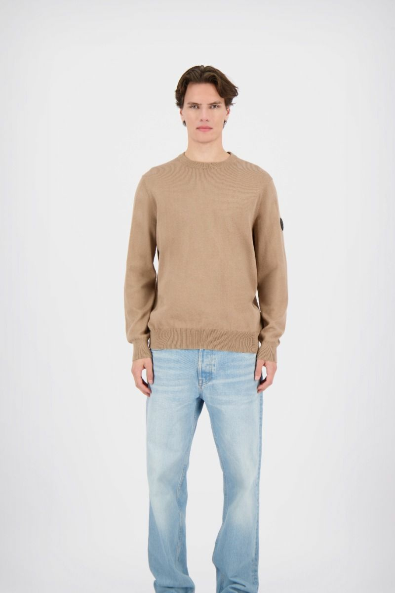 Airforce Trui Knitwear Round Neck Beige