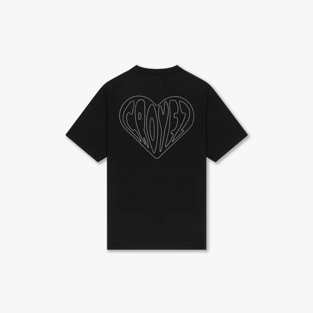 Croyez T-shirt Stitched Heart T-shirt Zwart