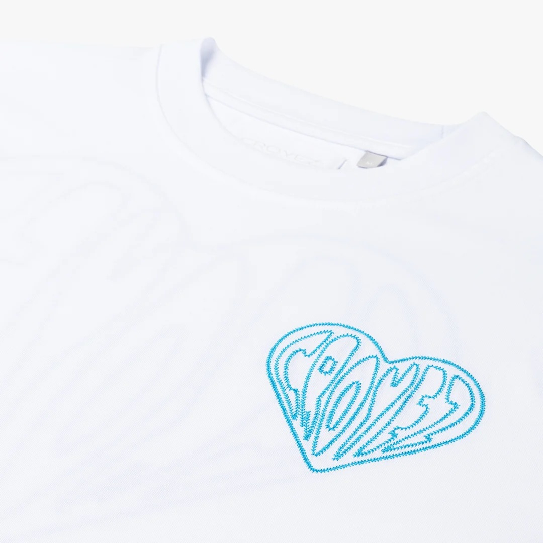 Croyez T-shirt Stitched Heart T-shirt Wit