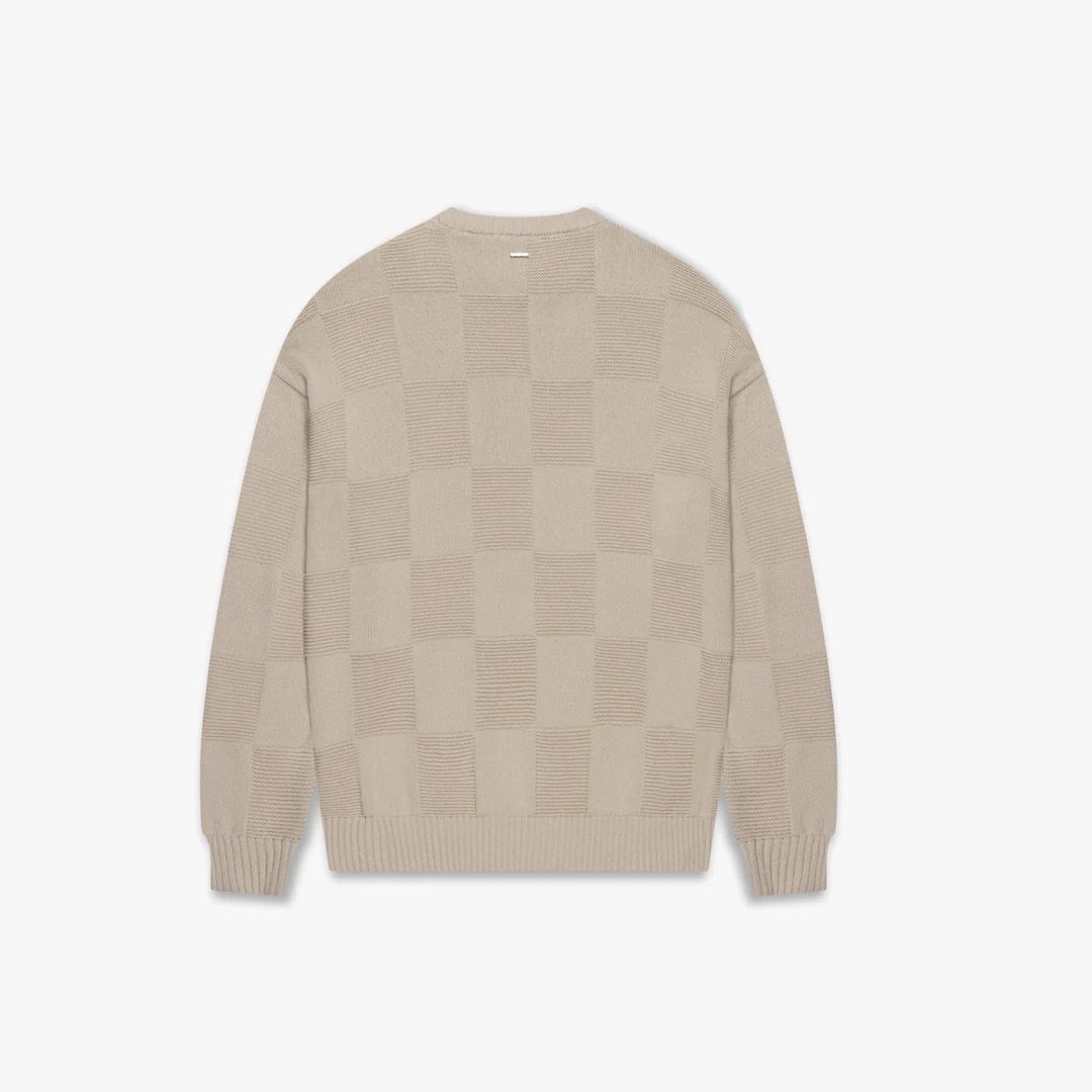 Croyez Trui Checkerboard Knit Sweater Grijs