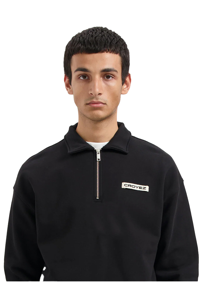 Croyez Sweater Etiquette Half-zip Sweater Zwart