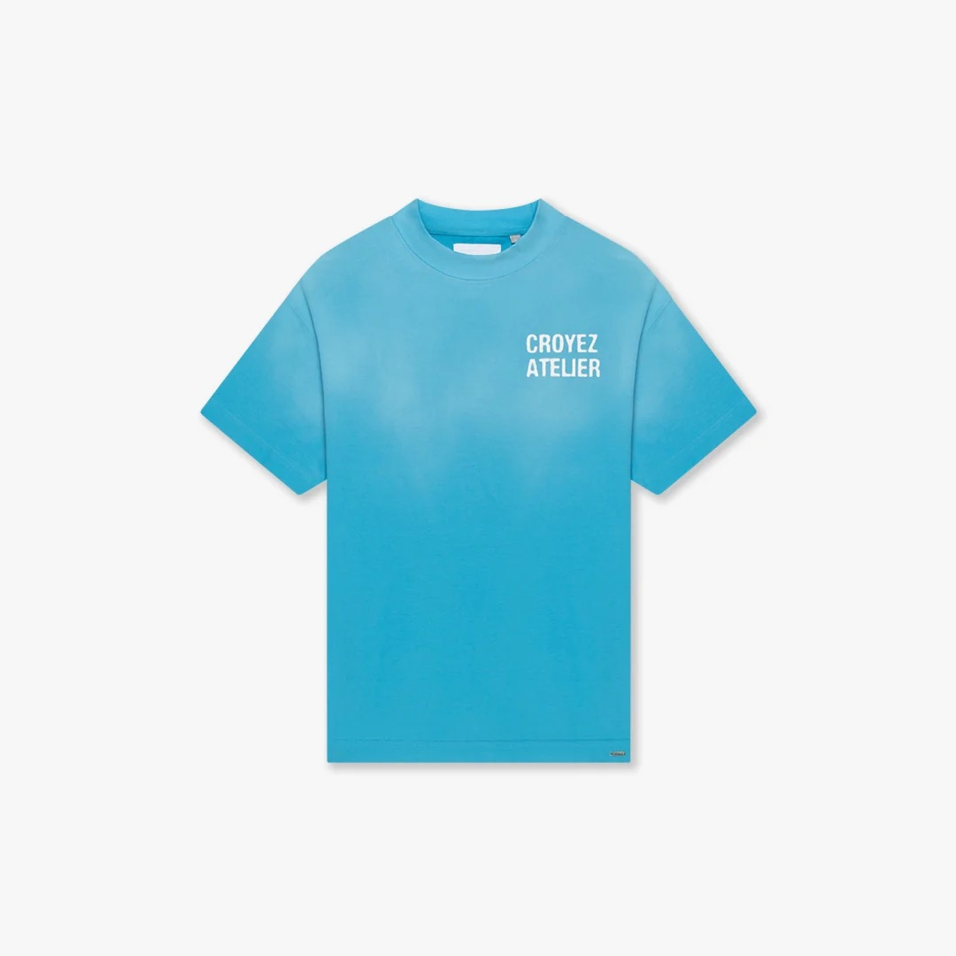 Croyez T-shirt Sprayed Atelier T-shirt Blauw