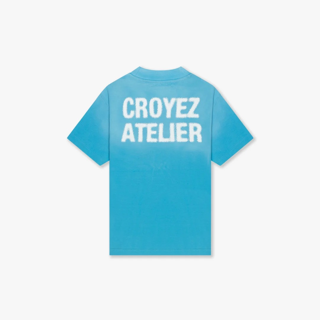 Croyez T-shirt Sprayed Atelier T-shirt Blauw
