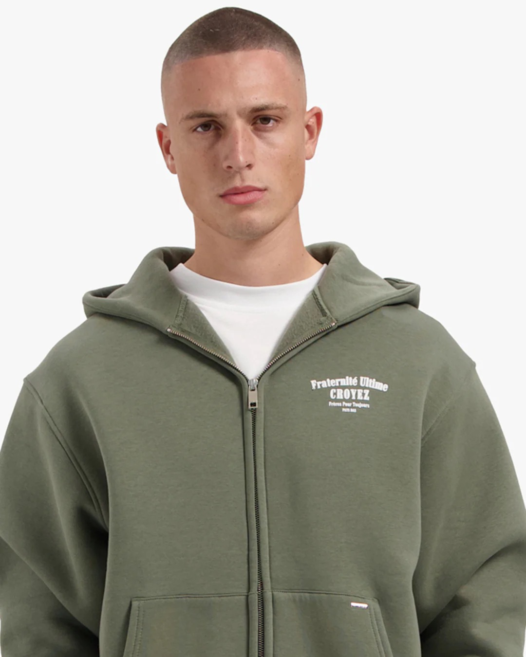 Croyez Sweater Fraternite Zip-hoodie Groen