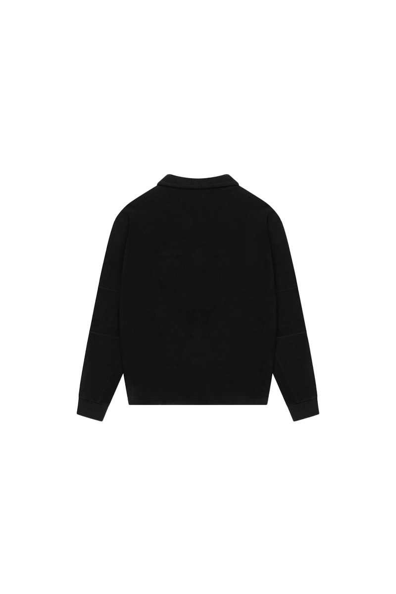 Croyez Sweater Fleece Polo Sweater Zwart