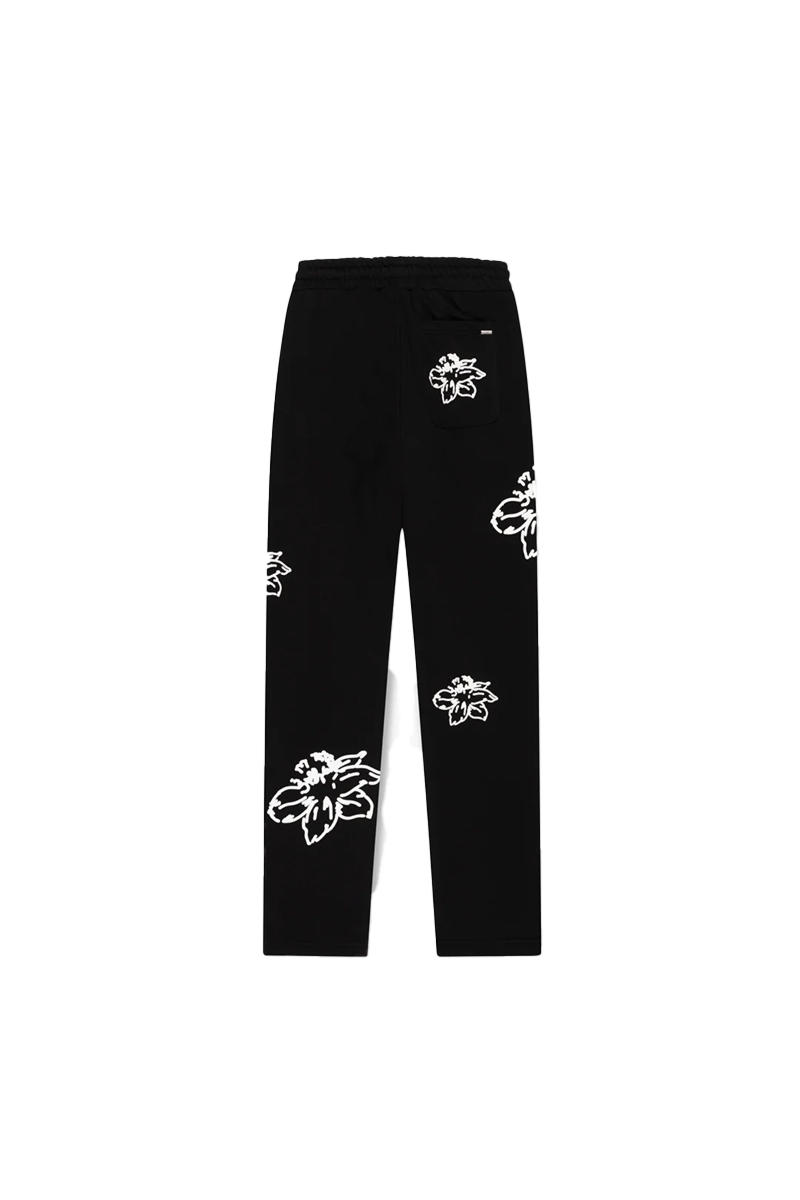 Croyez Jogging Broek Straight Leg Flower Sweatpants Zwart