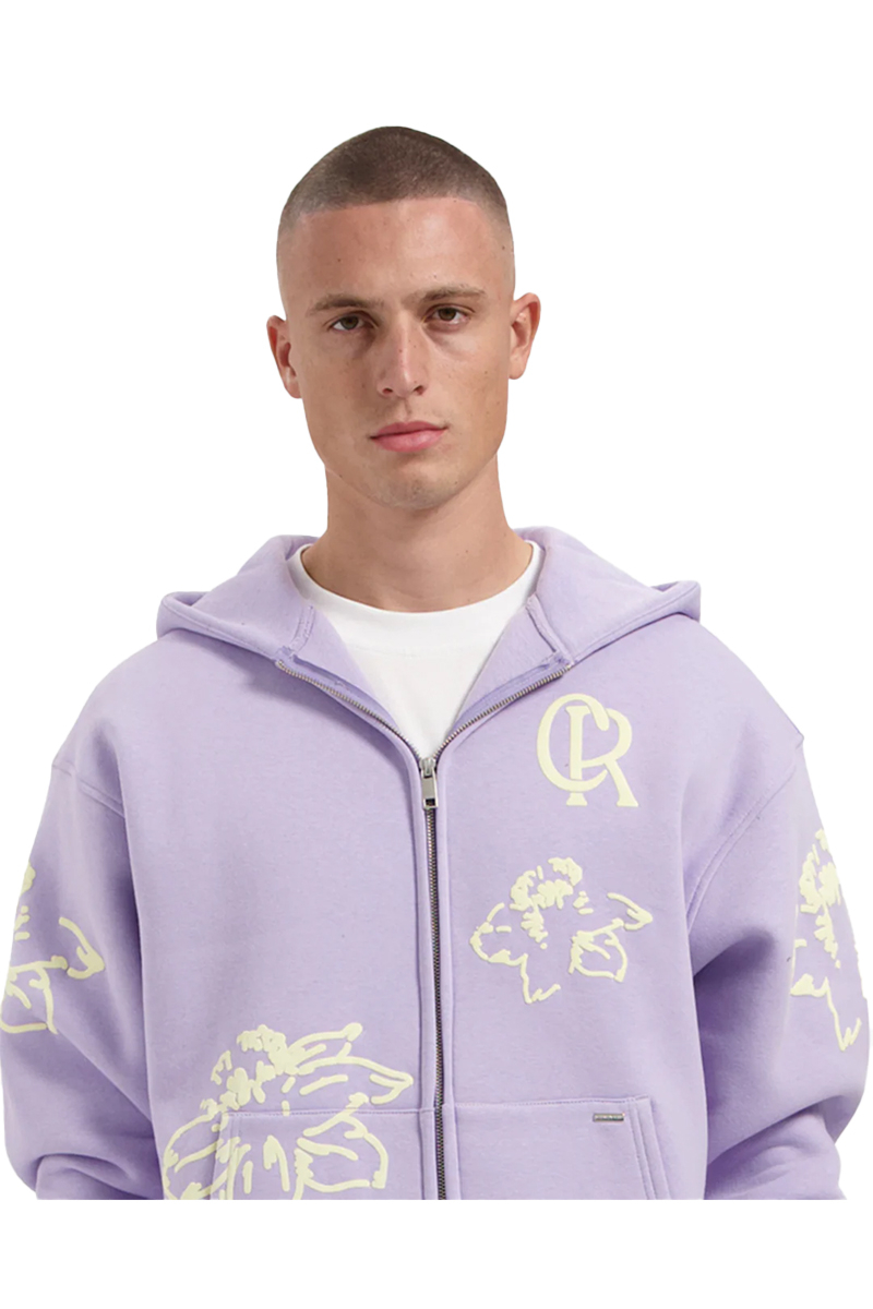 Croyez Sweater Flower Zip-hoodie Paars