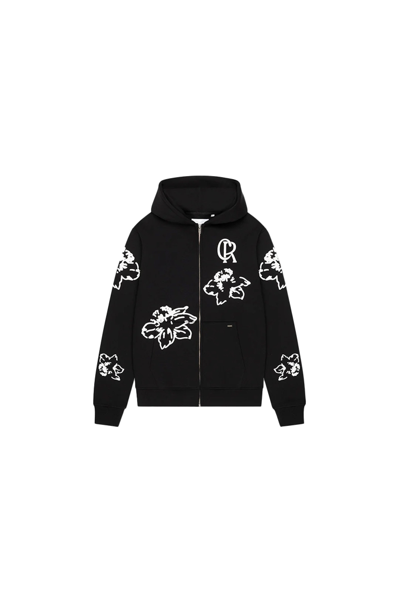Croyez Sweater Flower Zip-hoodie Zwart