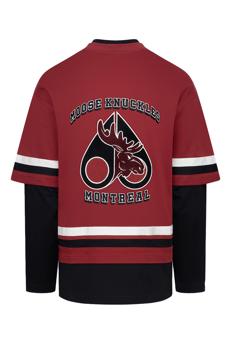 Moose Knuckles Sweater Nhl X Moose Tee Rood