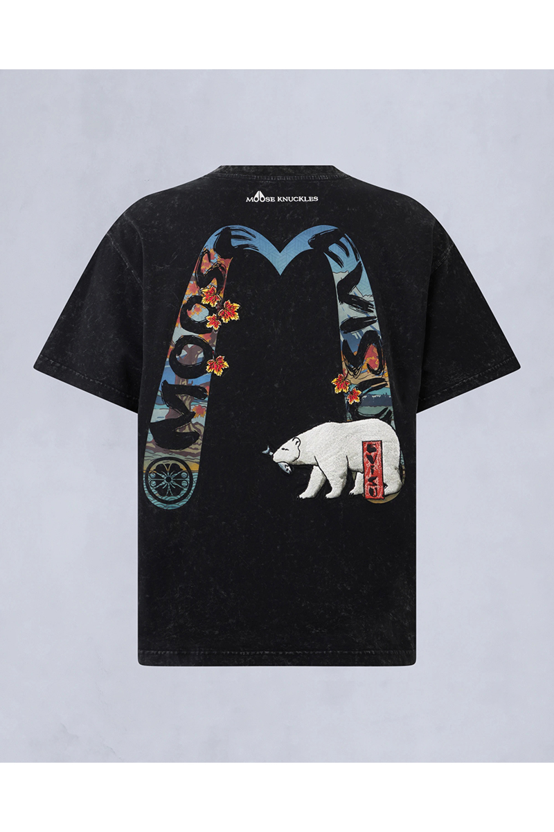 Moose Knuckles T-shirt Evisu X Moose S/s Tee Zwart