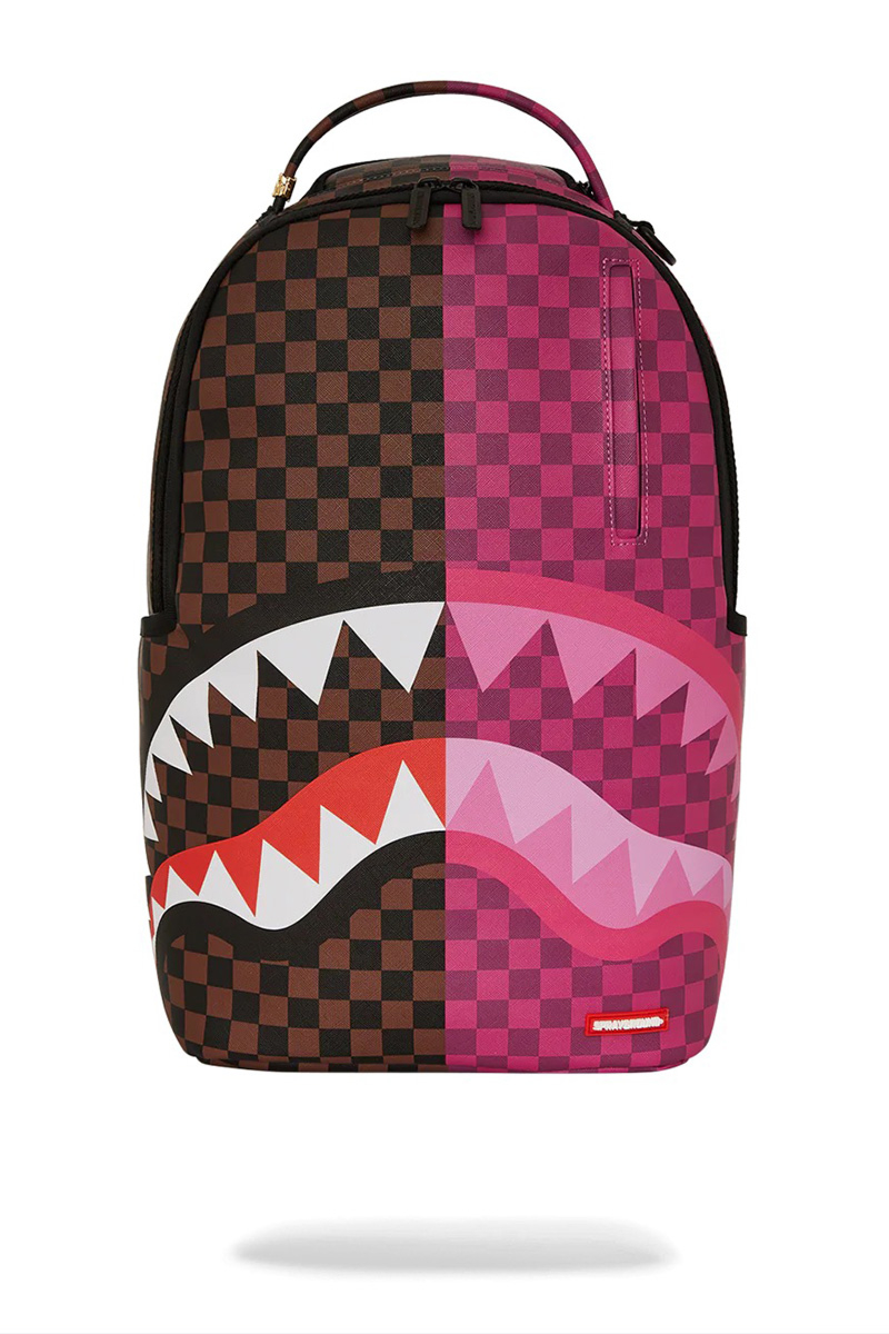 Sprayground Tas Split Sip Pink Check Dlxsv Backpack Roze