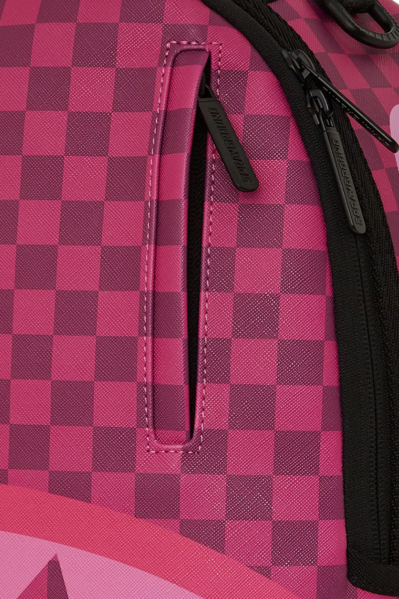 Sprayground Tas Split Sip Pink Check Dlxsv Backpack Roze