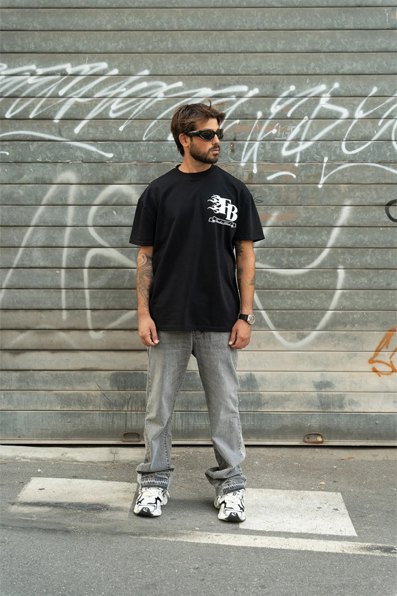 Fearless Blood T-shirt Fire Zwart