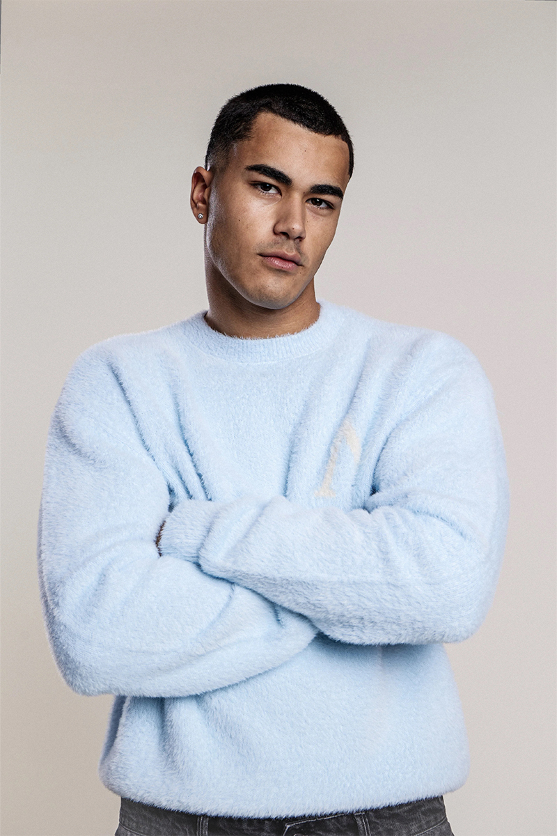 Aeden Sweater Harry Pull L-blauw