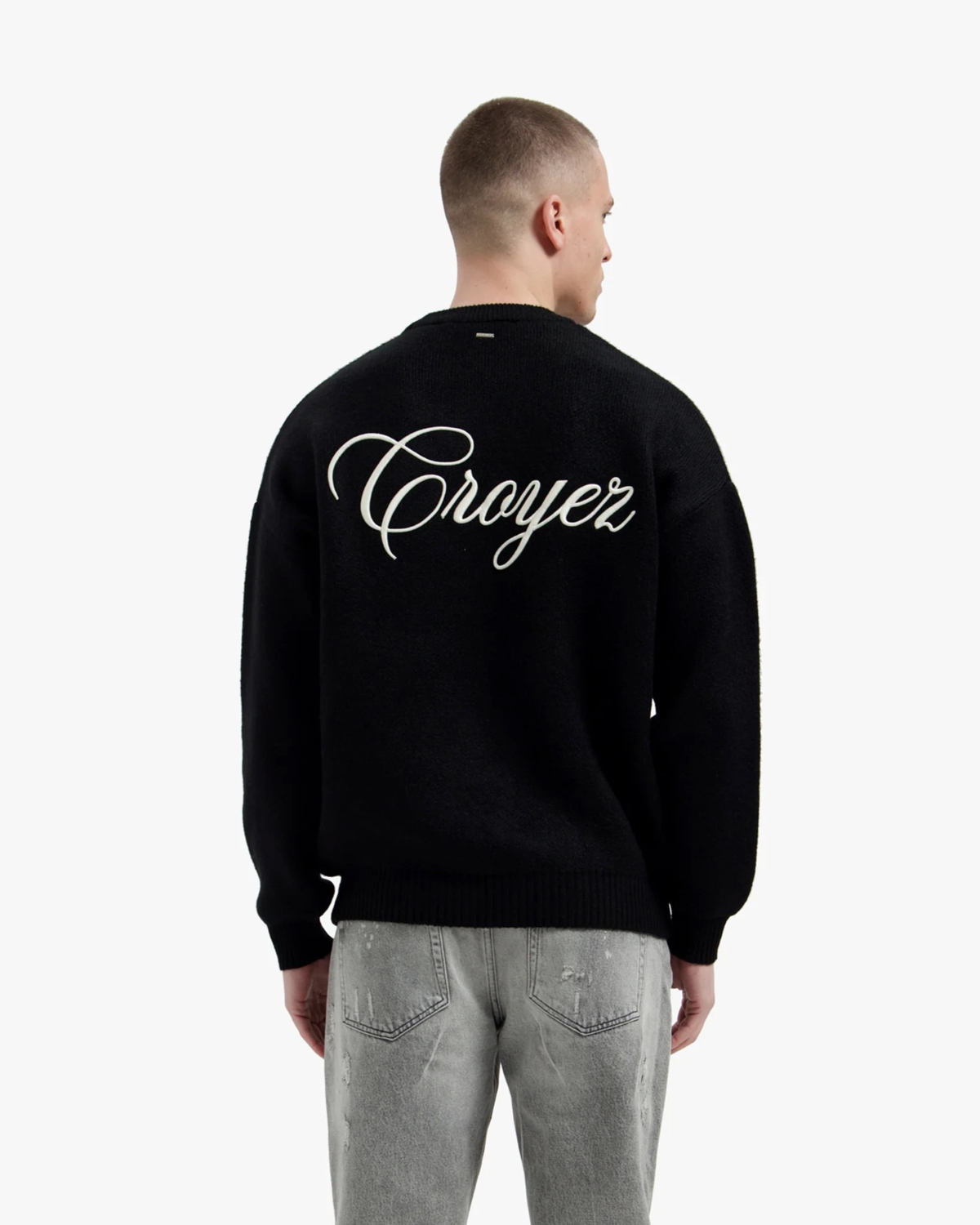 Croyez Trui Script Knit Sweater Zwart