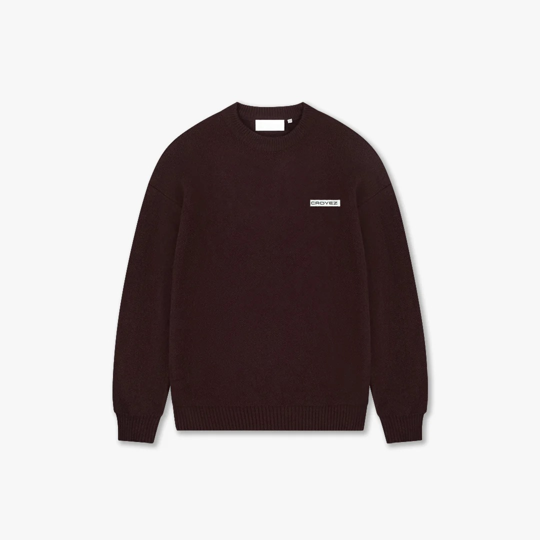Croyez Trui Etiquette Knit Sweater Bordeaux