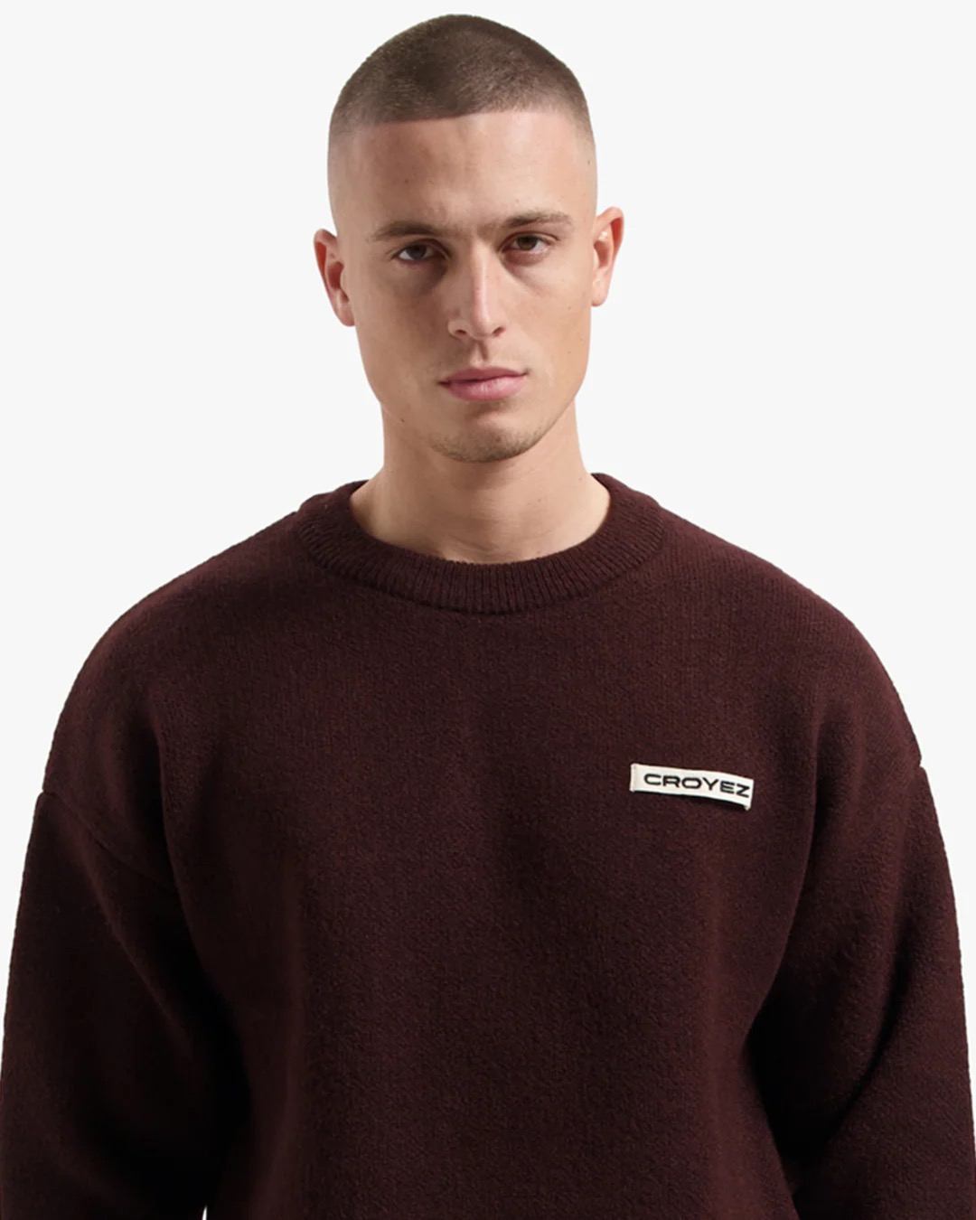 Croyez Trui Etiquette Knit Sweater Bordeaux