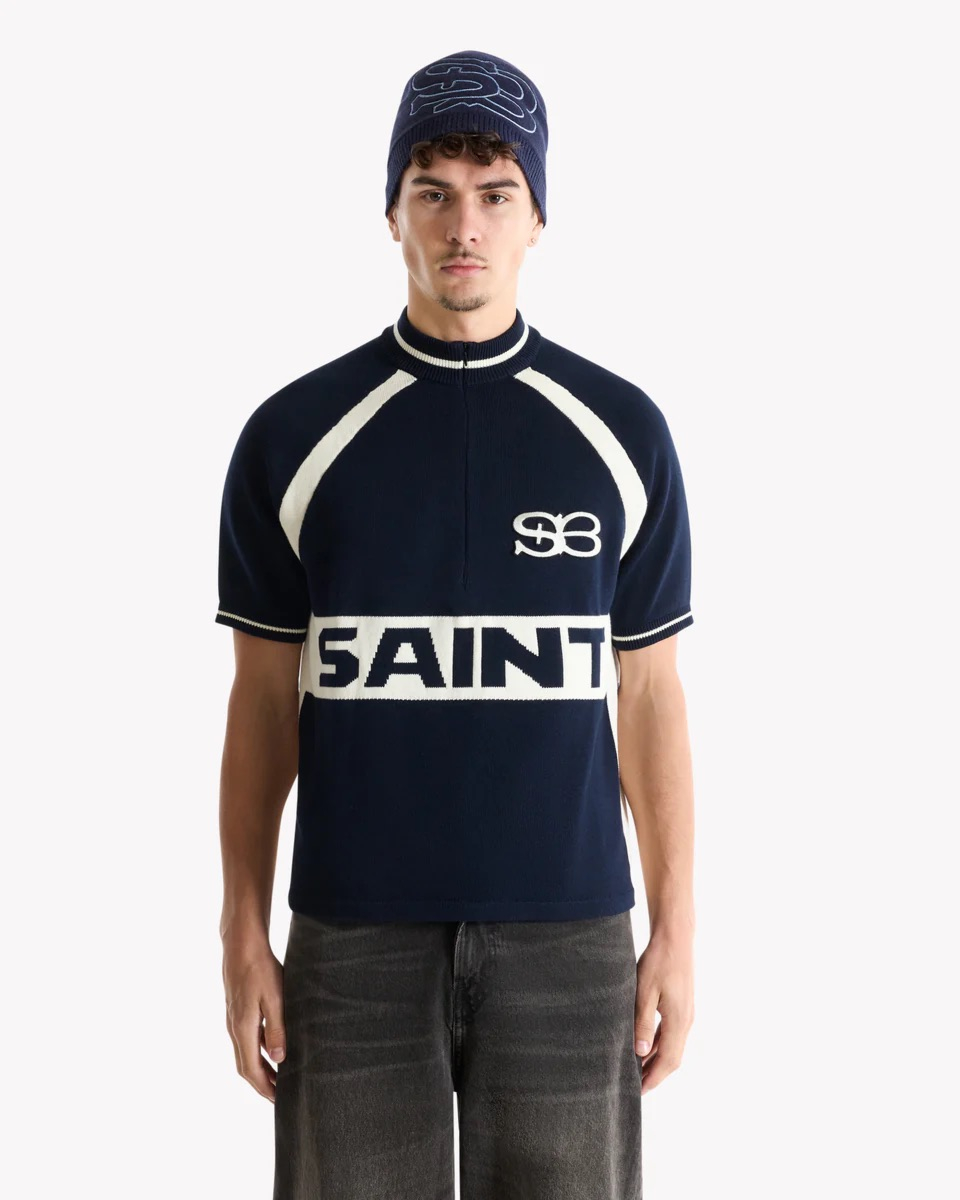 Saint Blanc Trui Cycling Knit Polo D-blauw