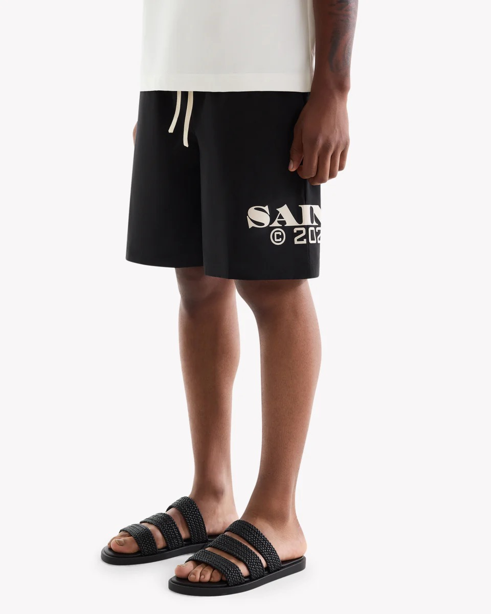 Saint Blanc Short Logo Swim Short Zwart