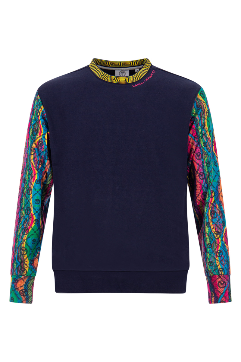 Carlo Colucci Sweater C5065 D-blauw