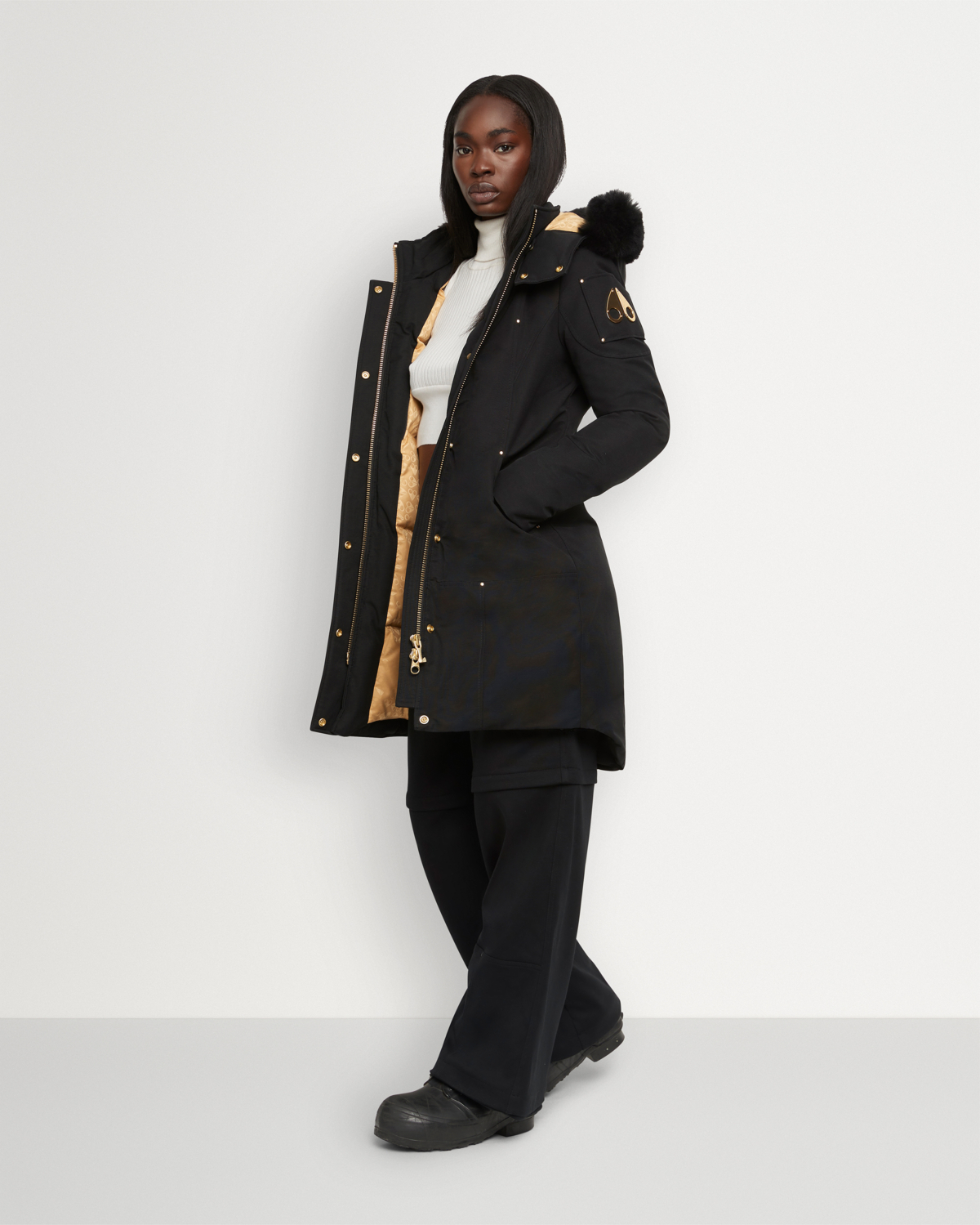 Moose Knuckles Jas Grand Metis Parka Shearling Zwart
