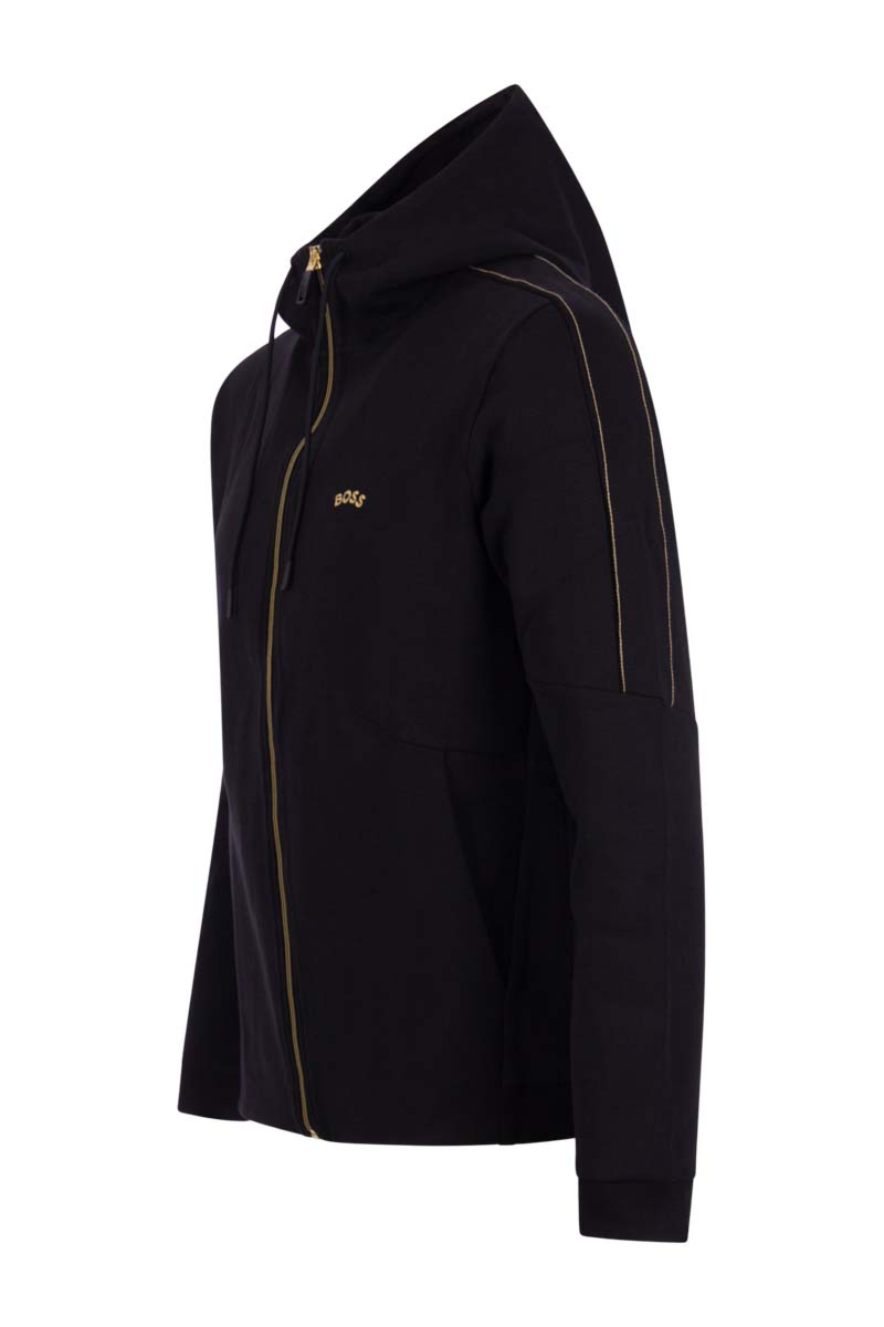 Hugo Boss Full Zip Hoodie 50477132 SAGGY 2 Black Gold