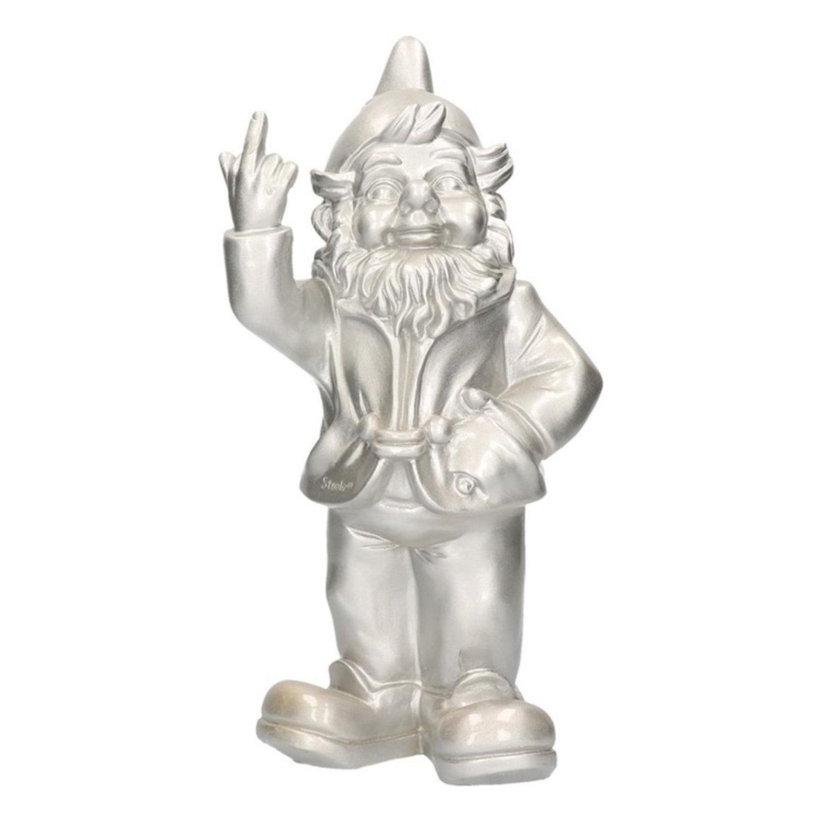 Stoobz Design Interieur Kabouter F*ck You 30cm Zilver