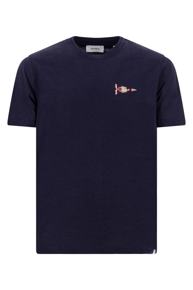 Les Deux T-shirt Flag Tee D-blauw