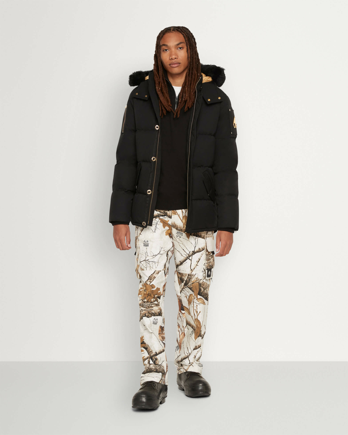 Moose Knuckles Jas 3q Jacket Gold Series Shearling Zwart