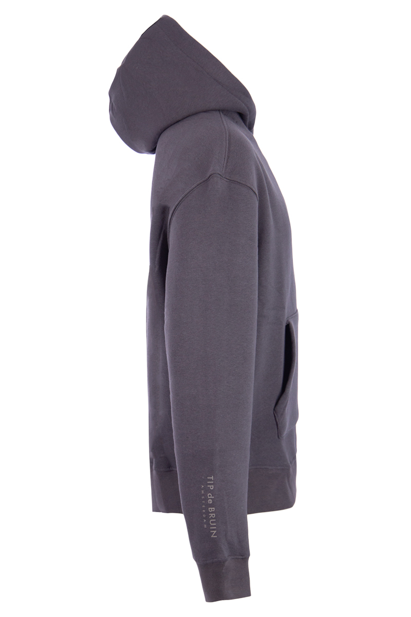 Tip De Bruin Sweater Tip Hoodie Badge Grijs